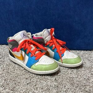 Jordan Kids Sneakers with Red and Green Accents